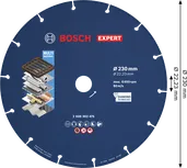 Diamantový řezný kotouč Bosch EXPERT na kov 230 mm.